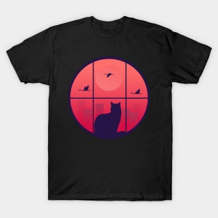 A Lonely Cat at Sunset T-Shirt